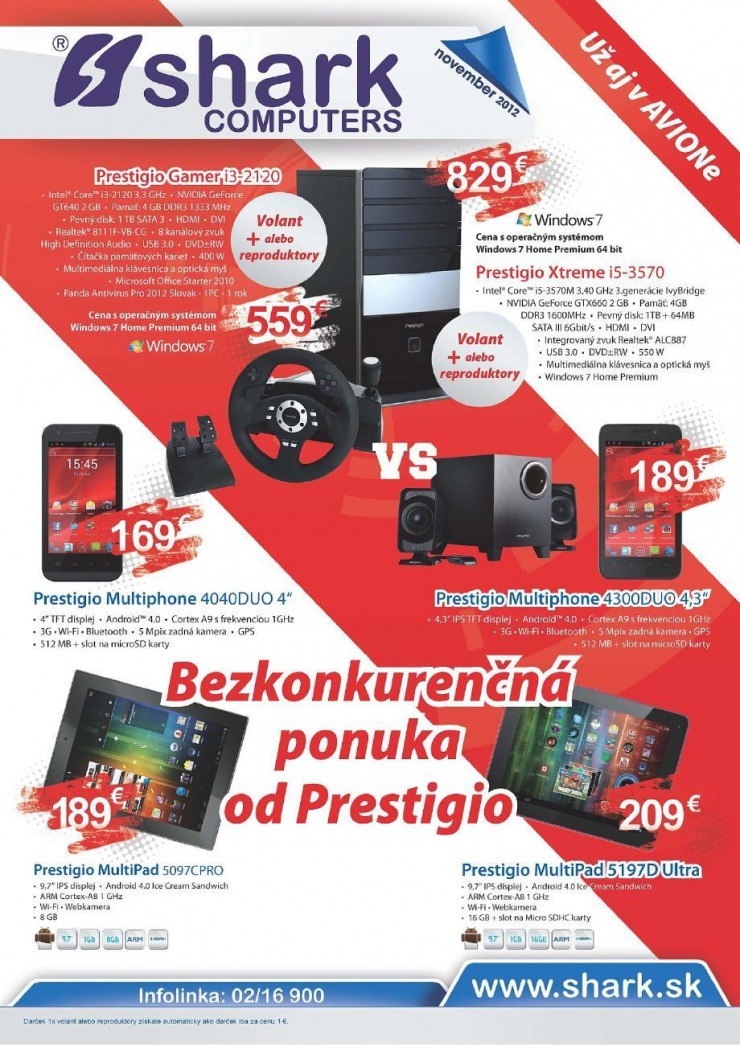 let�k SHARK Computers ak�n� ponuka strana 1