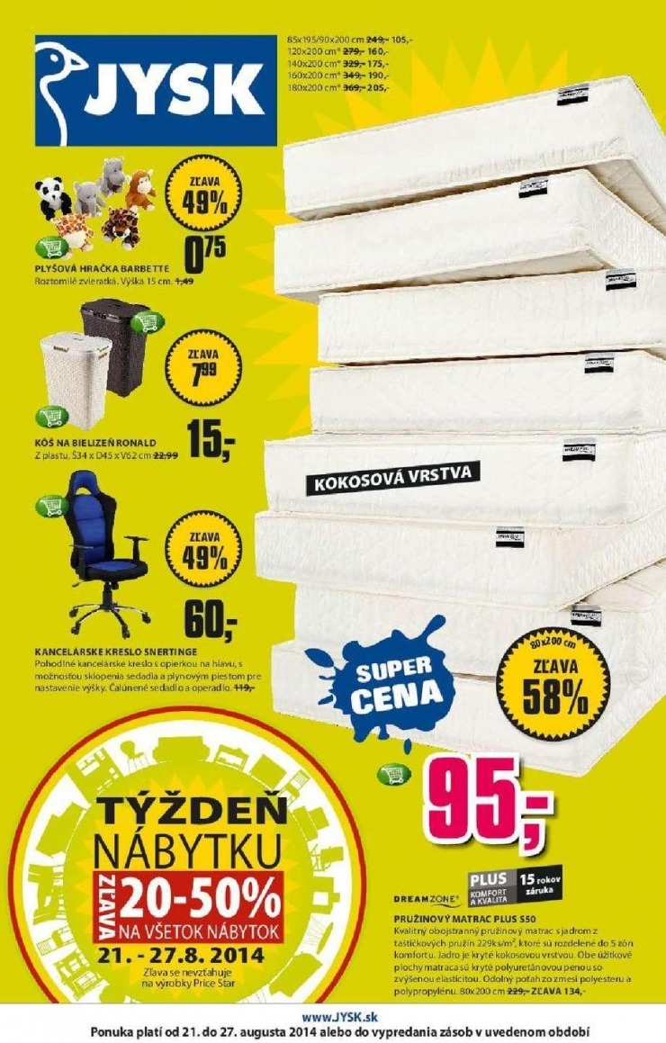 let�k mimoriadn� ponuka Jysk strana 1