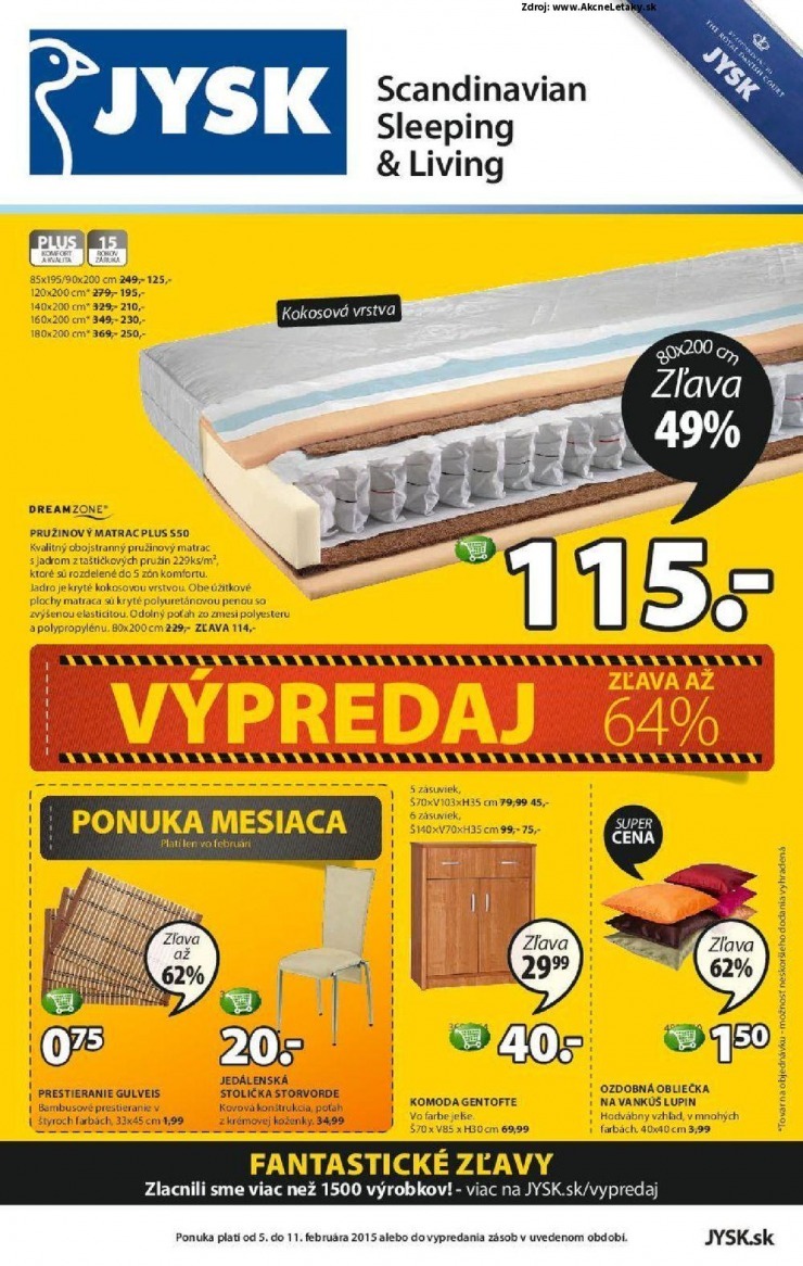 let�k mimoriadn� ponuka Jysk strana 1