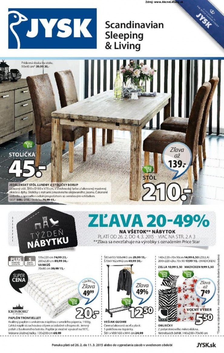 let�k ak�n� ponuka Jysk strana 1